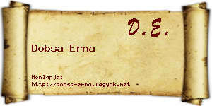 Dobsa Erna névjegykártya